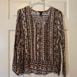 Forever 21 boho long sleeve blouse